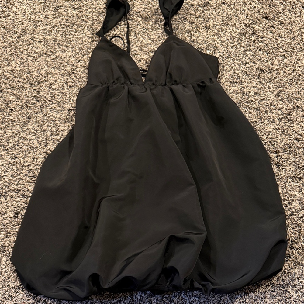 Elegant Black Halter Dress